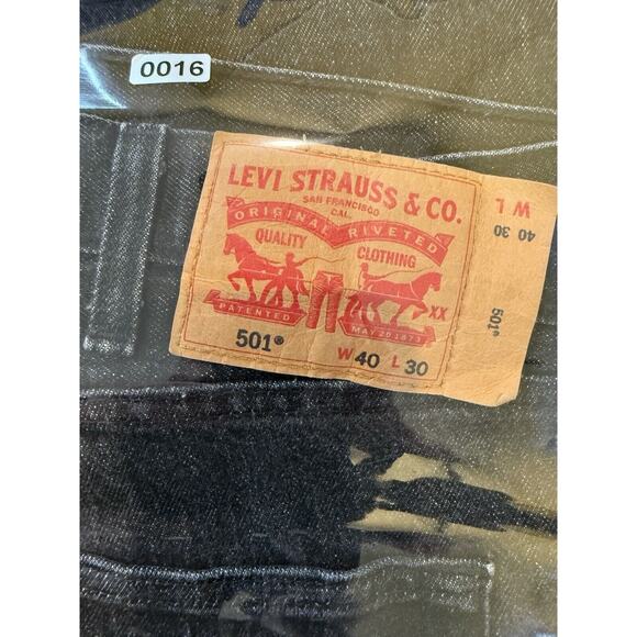 Levis 501 Jeans 40x30 Black Original Straight Leg Button Fly Mens Vintage - Picture 10 of 10